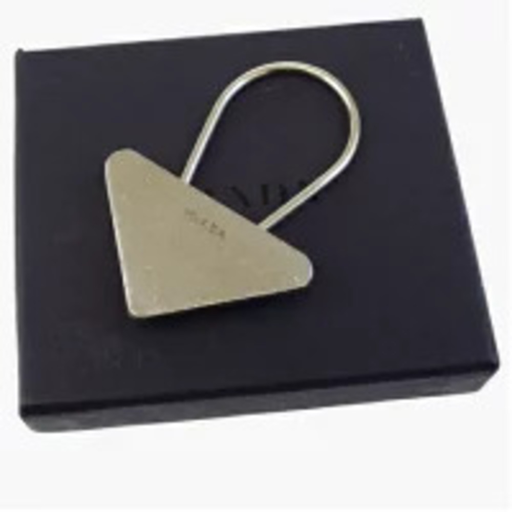 Prada Key chain Bag Charm Silver Metal